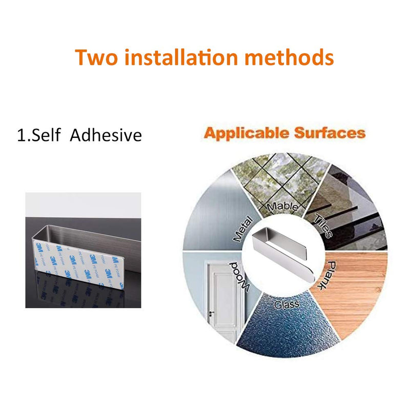 Hand Towel Holder Hand Towel Ring Towel Bar for Bathroom Kitchen Self Adhesive,Stainless Steel Brushed.Pack of 2 2 Pack