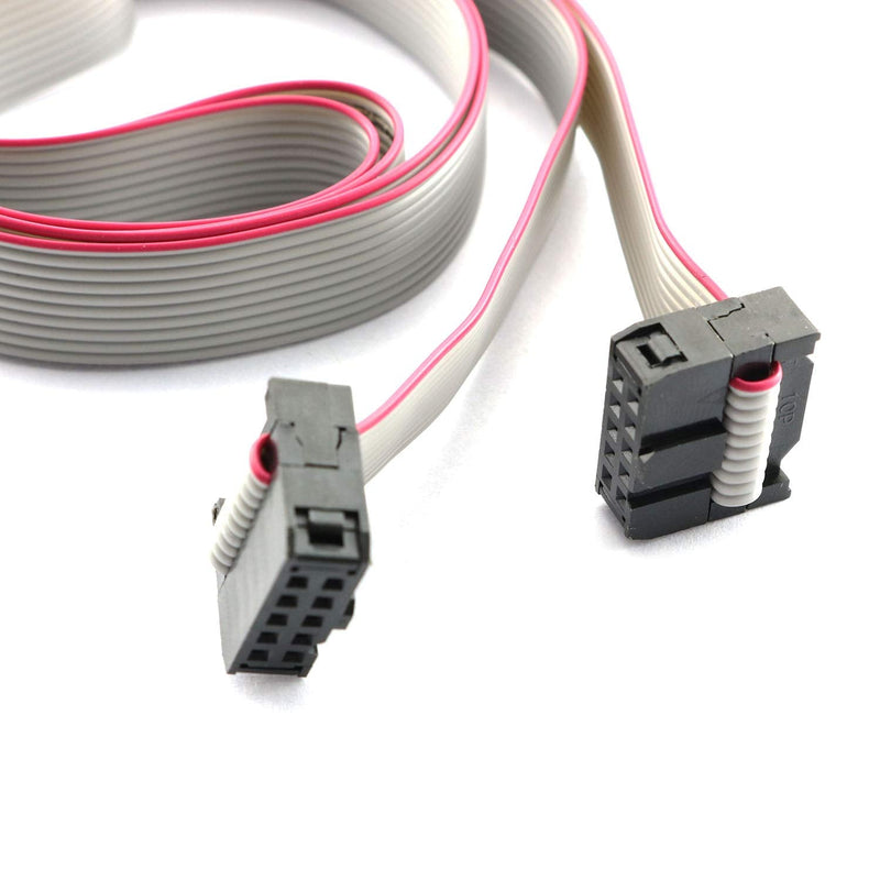 2PCS Flat Ribbon Cable 2.54mm Pitch 2 Row 10 Pin Female to Female Wires IDC Ribbon Connector 1m/ 3.3Ft