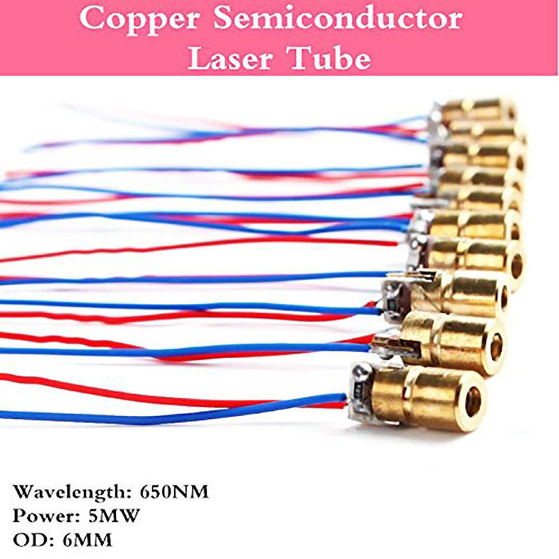 CESFONJER 15 Pcs Mini 3V Laser Diode Laser Module Laser Point Diodes Laser Dot Laser Diode Module Head Diode 650nm 6mm