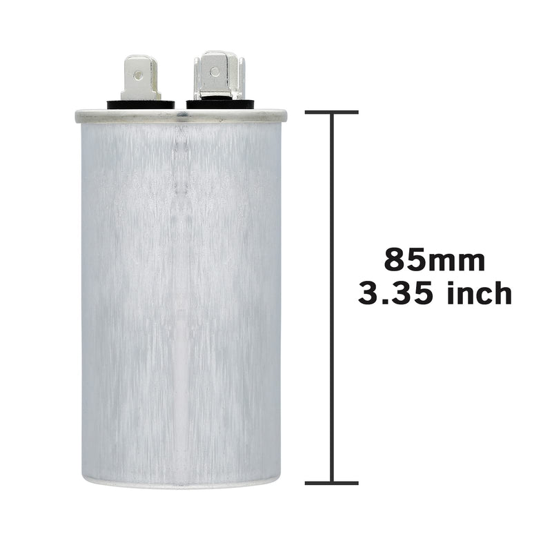VEXUNGA Capacitor 35uF 35 MFD 370VAC 440VAC 450VAC 50/60Hz Round AC Capacitors CBB65 for Air Conditioning Compressor Motor Air Heat Pump or Fan Motors
