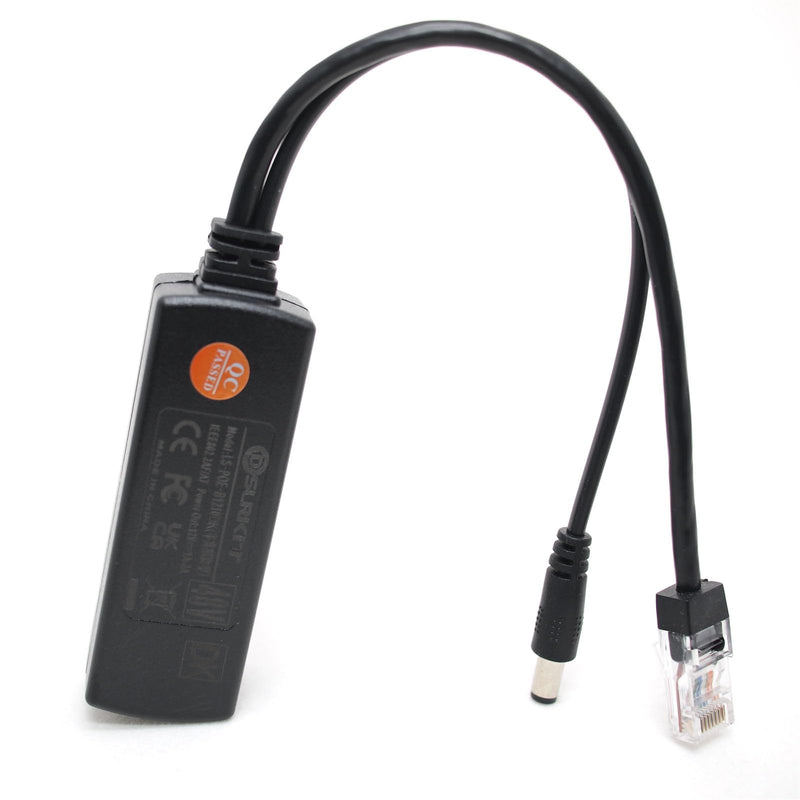Gigabit Active PoE Splitter Power Over Ethernet 48V to 12V 10/100/1000Mbps