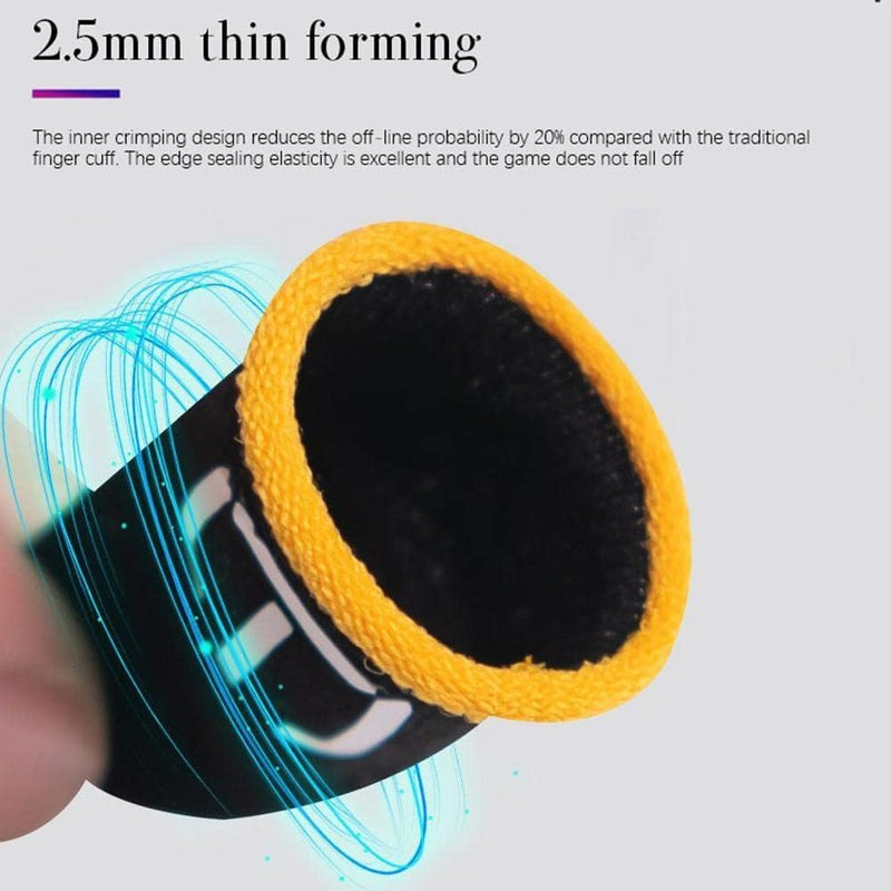 2 Pairs Black Mobile Phone Gaming Sweat-Proof Finger Cover Fingertip Gloves Game Sleeves Thumb Screen Fingertip Gaming Accessories