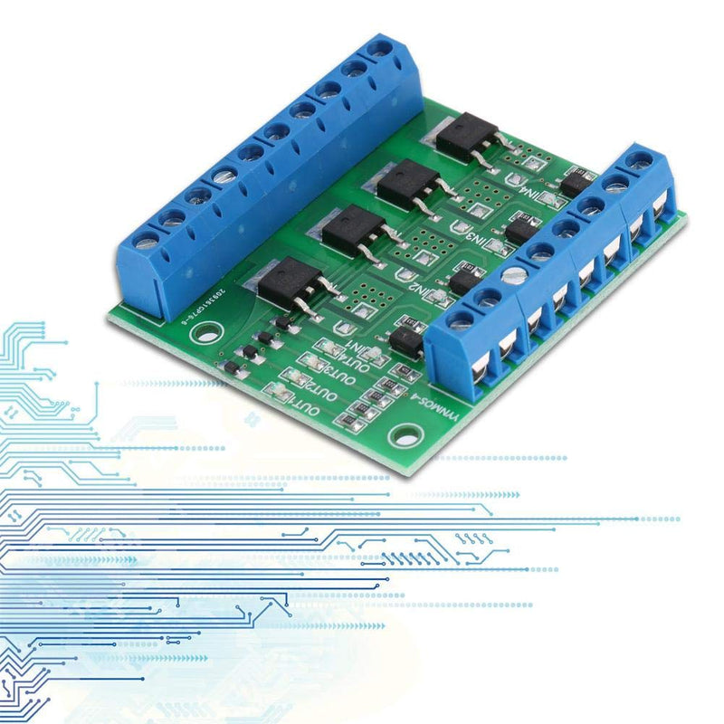 Digital Amplifier Amplifier Board PWM 3-20V to 3.7-27VDC 10A 4 Channel Driver Module PLC Amplifier Board