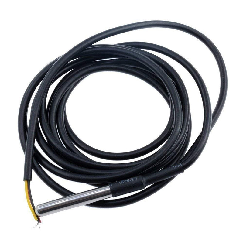 HiLetgo 5pcs DS18B20 Temperature Sensor Temperature Probe Stainless Steel Package Waterproof 1M (Pack of 2) Small (Pack of 2)