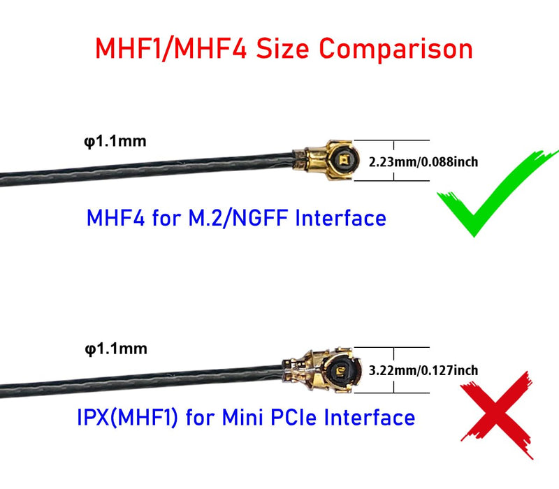 WiFi 6E Antenna IPX MHF4 Tri-Band 6GHz 5GHz 2.4GHz Internal Laptop Wi-Fi Antennas for AX200 AX210 1675X M.2 NGFF Card WiFi 6E IPX4/MHF4 Connector