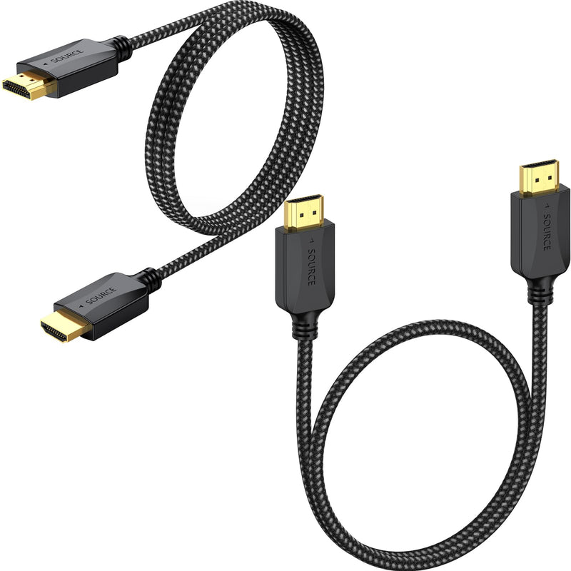 3FT HDMI Cable 10-Pack, 4K HDMI Cable Multipack Braided- High Speed Shielded HDMI 2.0 Cable Male to Male Flexible with Ethernet, 4K HDR 3D ARC & CL3 Rated for Splitter,Switch,KVM,Docking Station,PC,TV 3FT Black