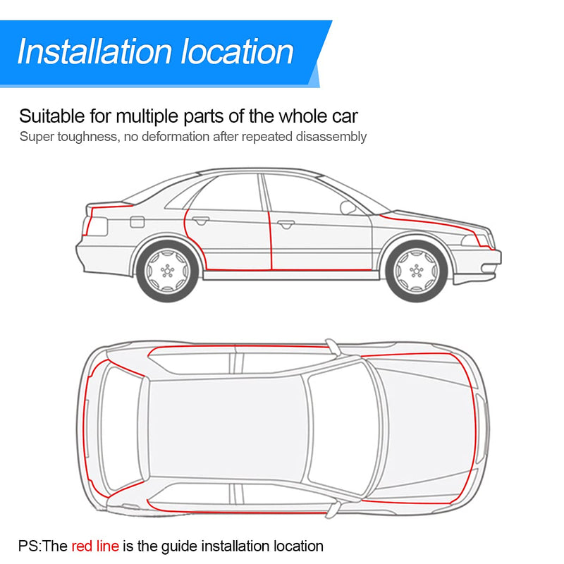 Car Door Protector Edge Guards, Universal Rubber Seal U Shape Car Door Protection, Aluminum Boat Edge Trim Guards No Glue Required, Exterior Accessories Fit for Most Cars, Sedans, SUV (Black/10FT) Black 10FT