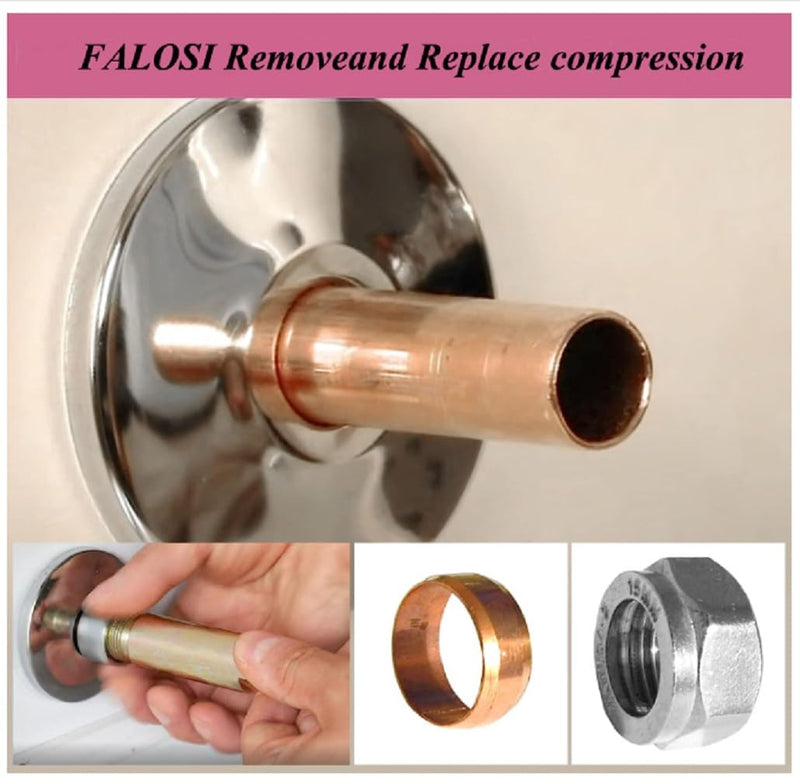 Compression Sleeve Puller Tool Remove Nut & Ferrule Of Pipe 03943- Sleeve Remover for 1/2-Inch Compression Fittings Only Corroded & Frozen Supply Stops Plumbing Tools Compression Ring Removal Tool