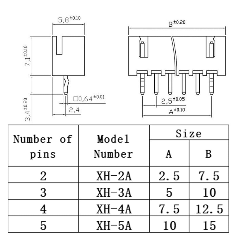 720PCS 2.54mm JST-XH Connector Kit,2/3/4/5 Pin Header Housing Connectors,2.54mm Pitch JST Male and Female Adapter,XH 2.54mm Plug Terminal for Camera, 3D printer