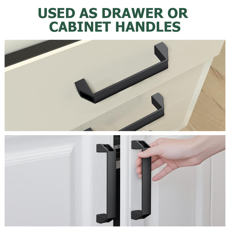 JiGiU 4-Pack 4040 Aluminum Handle Aluminium Alloy Rectangular Industrial Pull Handle 180mm Hole Distance for 40 Series European Standard Aluminum Extrusion Profile -Black 4040 Series