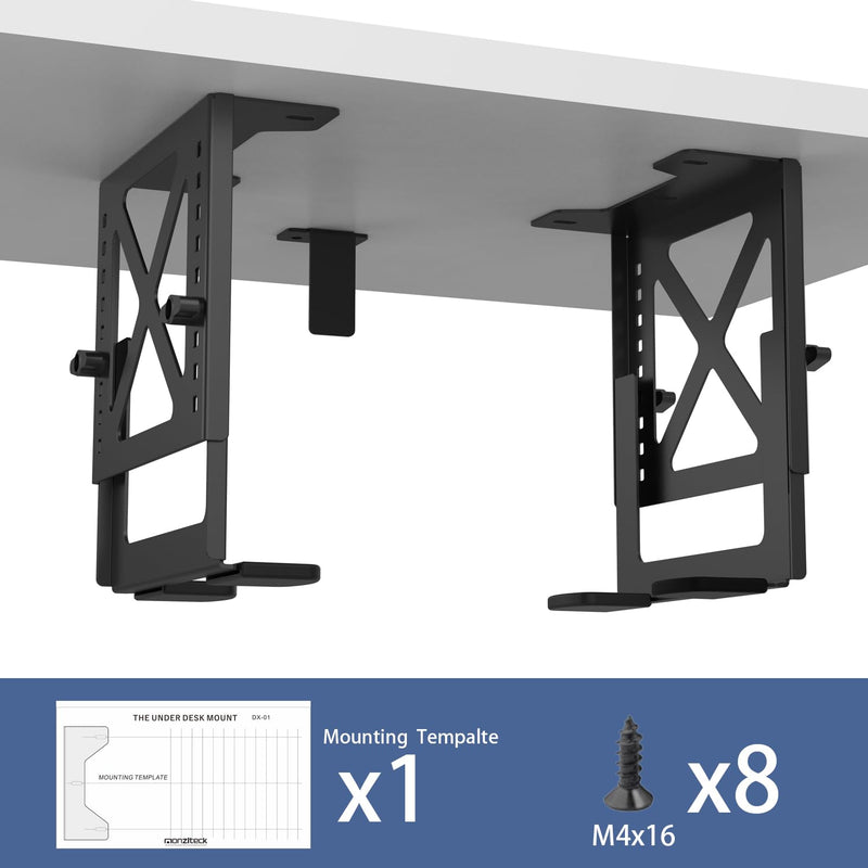 Monzlteck Adjustable Under Desk PC or NAS Mount Bracket Holder，Compatible with Desktop NAS(Network Attached Storage),CPU,UPS,Small Form Factor Desktop Tower.Xbox Series x,OptiPlex7000/7010