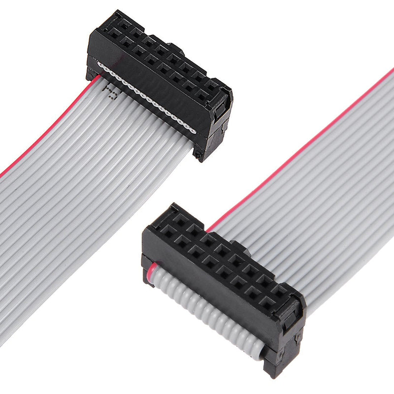 uxcell IDC 16 Pins Connector Flat Ribbon Cable Female Connector Length 30cm 2.54mm Pitch,5pcs