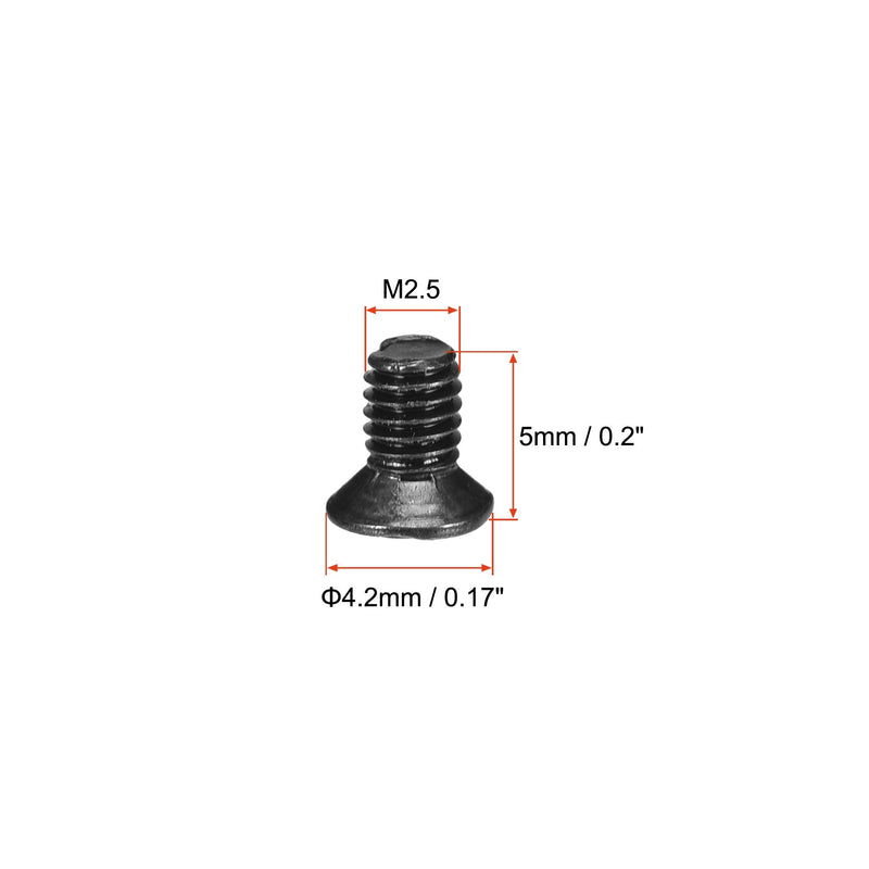 uxcell M2.5 x 5mm Phillips Screw Fastener Black for Laptop PC TV Fan Switch 150pcs M2.5x5mm