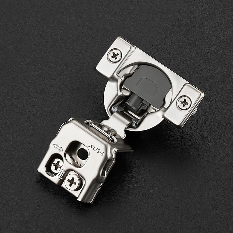 HOME EDIT 10 Pack 5 Pairs 1-5/16 inch Overlay Soft Close Cabinet Hinges for Kitchen, Stainless Steel Three-Way Adjustable, Concealed Self-Closing Door Hinges