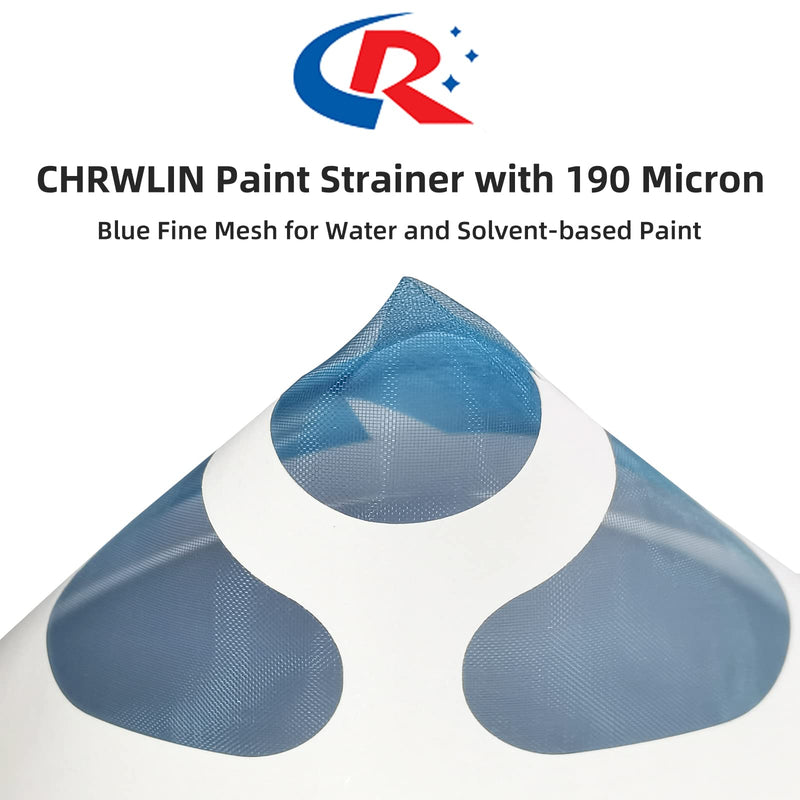50 Pack of Paint Strainers, Paint Filter Strainer Paper Cone - 190 Micron Ultra-Flow Blue Fine Mesh for Automotive Paint Spray Guns, Resin Pack of 50