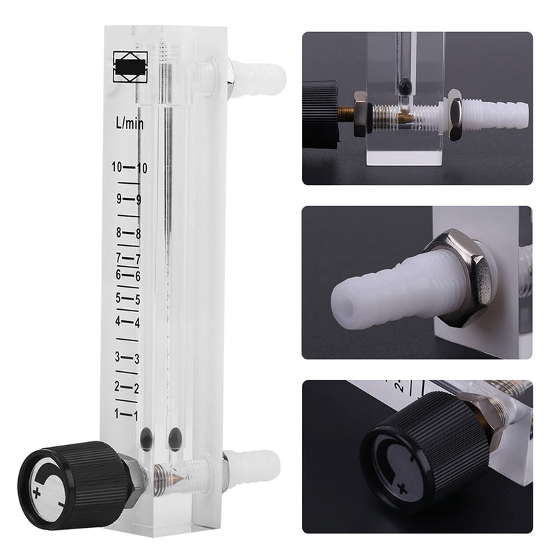 Gas Flow Meter, Flow Regulator, Air Flow Meter, Gas Flowmeter, 1-10LPM, Oxygen Flow Meter, Flow Meter with Control Valve, Control Valve for Measuring Gas Flow for Oxygen Air
