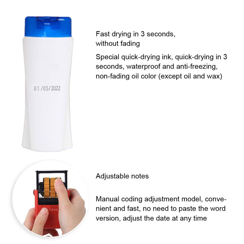 Yunseity Portable Smart Date Coding Machine, Handheld Mark Printing Machine, Ink Date Printing Machine, Plastic Bag Label Adjustable Expiry Date for Industrial