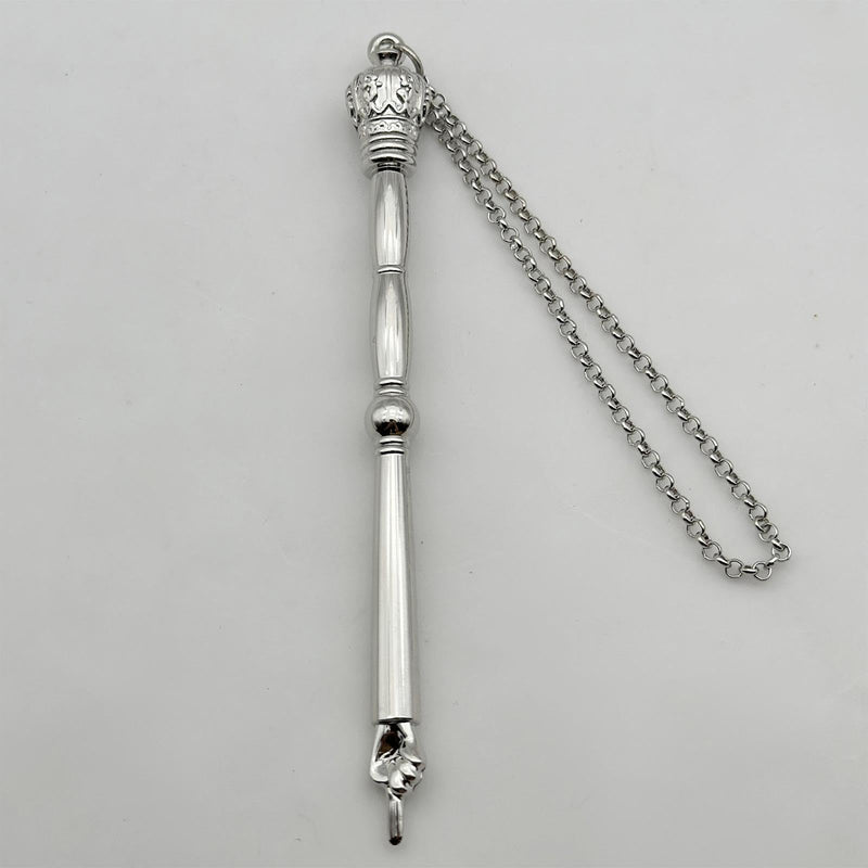 Bible Pointer Hand Pointer, Works of Art, Connected Chain Decorated,Bible Reading Tool,Torah Pointer, Silver Crown Head