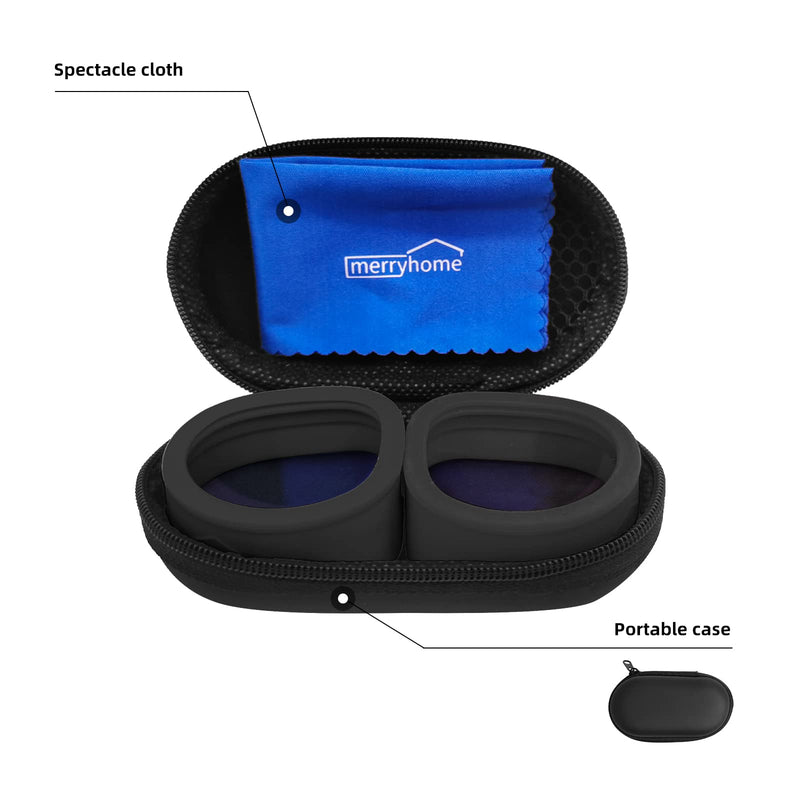 Merryhome(1 Pack) VR Lens Protector, Blue Light Glasses, for Quest 3S/ Quest 2 Accessory, Not for Quest 3, Lens Replacement, Anti-Glare, Dust, Easy to Install-Black Black