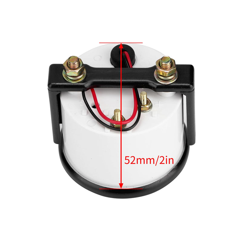 Aramox Voltmeter, 12V Car Voltage Gauge of 52mm/2in Diameter, Universal Round Voltage Meter Gauge, 8V-16V Measurement Range, BX100007 Voltage Reading Gauge for Boat Marine Car Motorcycle, Black Dial