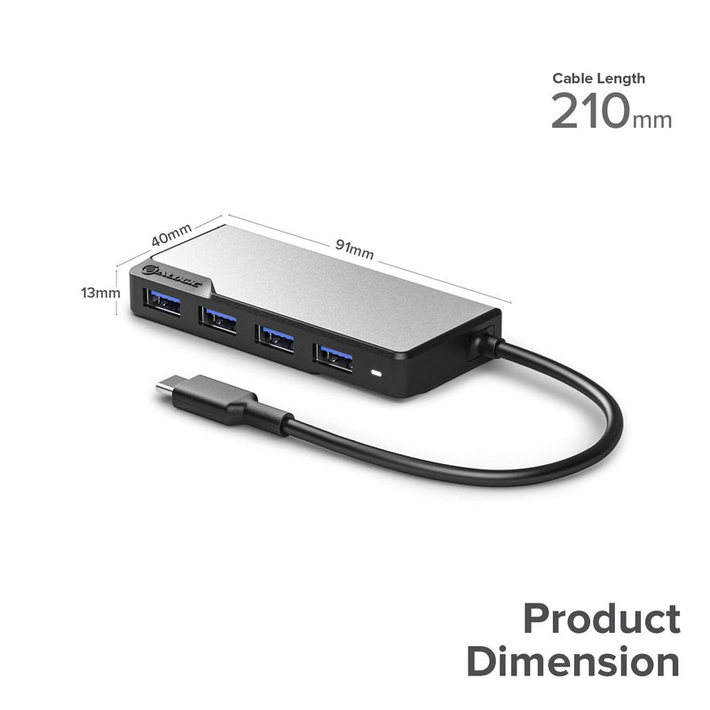 Alogic UCFUUA-SGR USB-c Fusion Swift 4in1 Hub Dock 4xusb-a USB 3.0 Space Grey