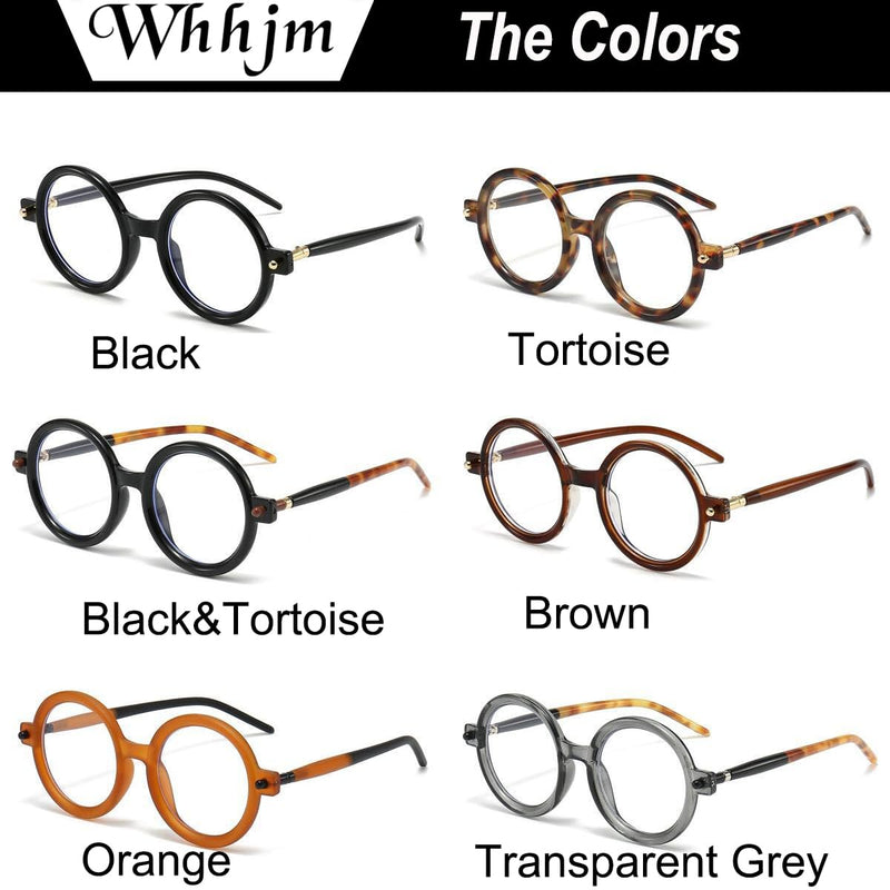 Round Blue Light Blocking Glasses for Women Men Retro 70s Oversized Circle Frame Glasses Computer TV Eyeglasses Orange 48 Millimeters