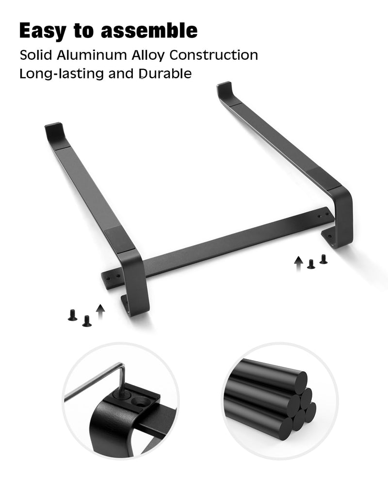 Thibault Laptop Stand for Desk - Aluminum Ergonomic Computer Stand，Laptop Riser, Cooling Laptop Holder, Compatible with MacBook Air Pro/Dell/HP/Lenovo/Alienware and 13-17 inches Laptops, Blue-Black