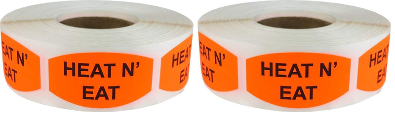 Heat N' Eat Grocery Store Food Labels .75 x 1.375 Inch Oval Shape 500 Total Adhesive Stickers (Pack of 2) 0.75 x 1.375" Oval (Pack of 2)