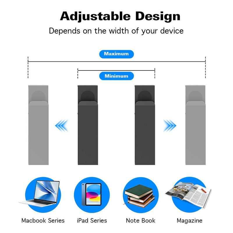 WYYHAA Adjustable Side Laptop Mount, No Drill Desk Storage Organizer, Metal Hanging Notebooks Holder, Punch-Free Clamp for MacBook Pro, Documents With Anti-Scratch Silicone