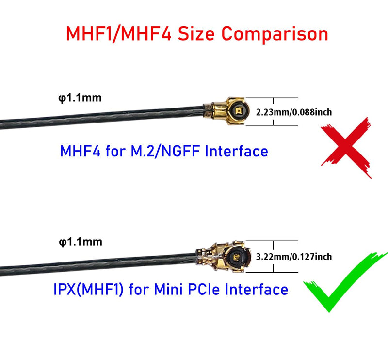 IPX Internal Antenna 2.4GHz 5GHz 3dBi Laptop WiFi Antennas for Mini PCIe 3160 7260 6235 2.4G/5G IPX1/MHF1 Connector