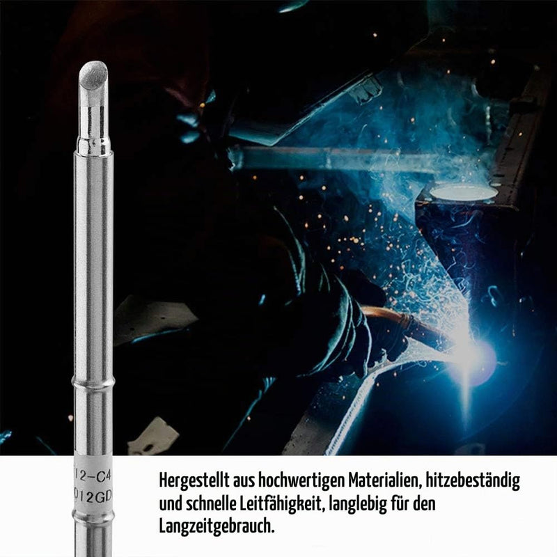 T12 Series Soldering Iron Tips Pack of 10, Replacement Tips for FX-951 Rework Station, High Quality Welding Tool Accessories with Fast Heat Conduction for Precise Soldering in Electronics Repair