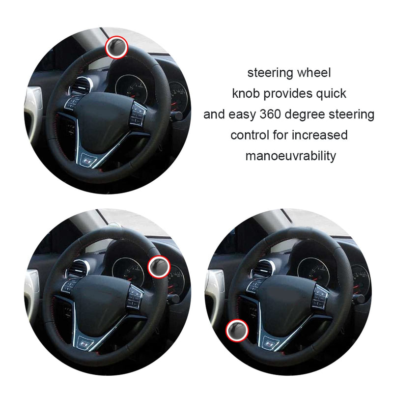 Universal Steering Wheel Knob Spinner,Black Heavy Duty Vehicle Steering Wheel Suicide Spinner Fit for Cars, Truck,Boat