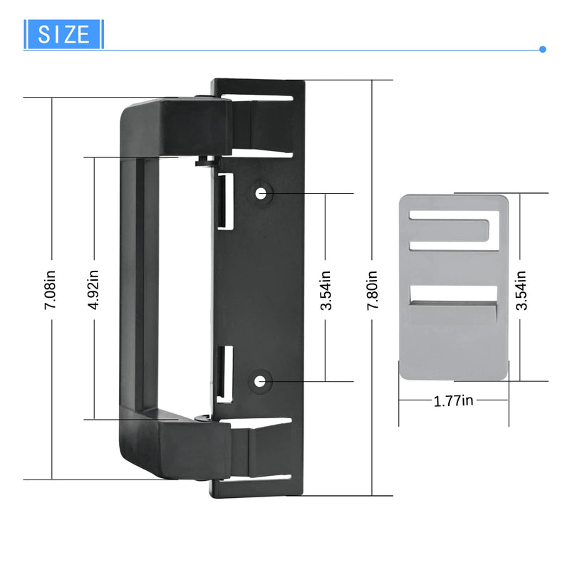 2 Pack 3316882900 RV Refrigerator Door Handle Holder Grip Black Hardware, Fit for 3316882.900 S,Std Dr Handle Combo-6/8 Amii DM2672, DM2682, DM2872, DM2882 Refrigerators with Airing Cards