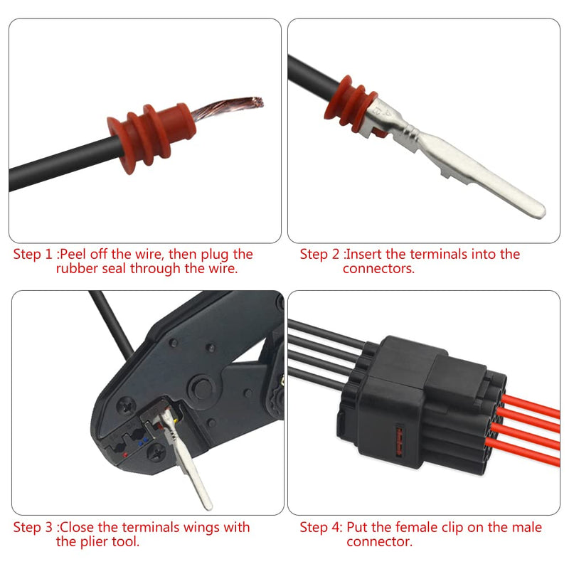 WMYCONGCONG 5 Kits 16 Pin Way Waterproof Electrical Connector Plug for Car Automotive, fits 2.2mm Terminals Wire