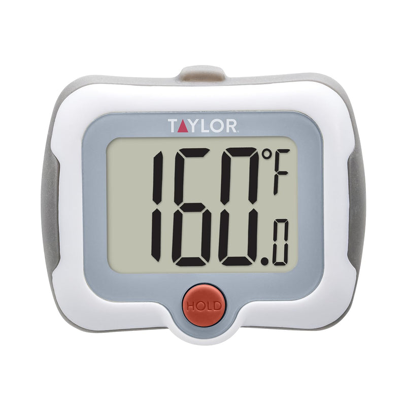 Taylor Pivoting Head Instant Read Digital Meat Food Grill BBQ Cooking Kitchen Thermometer with Protective Sleeve, Gray Universal Steel