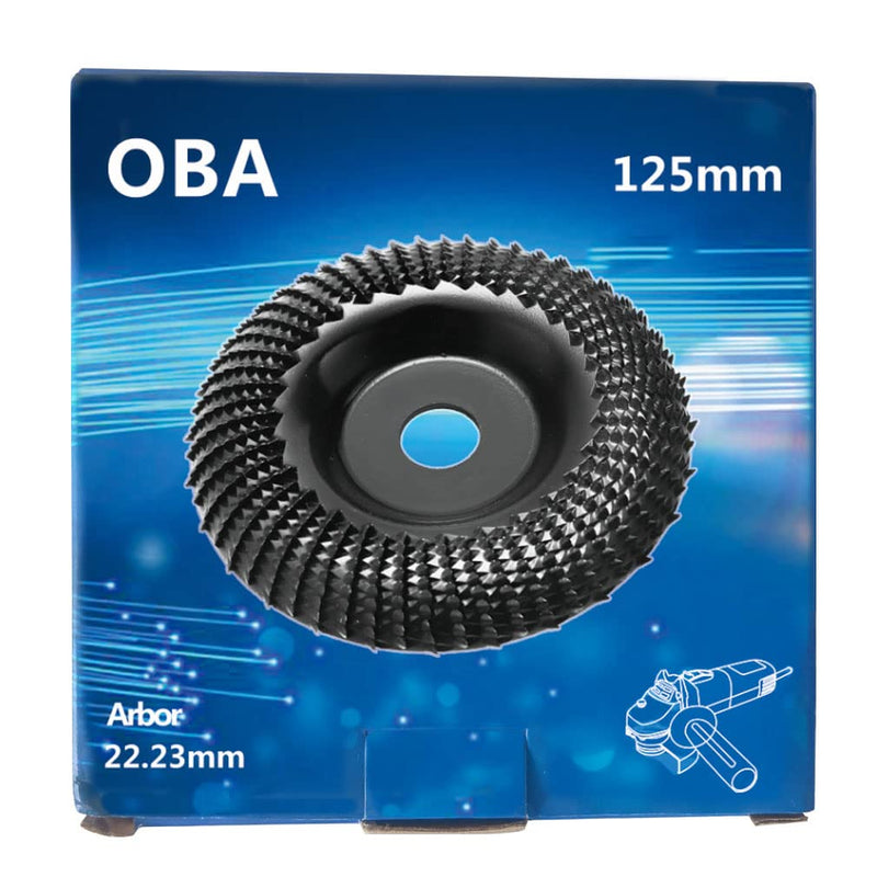 OBA wood grinding disc for angle grinder 125 mm wood carving disc, tungsten carbide wood grinding, sanding discs for shaping, grinding, carving, 125 mm curved