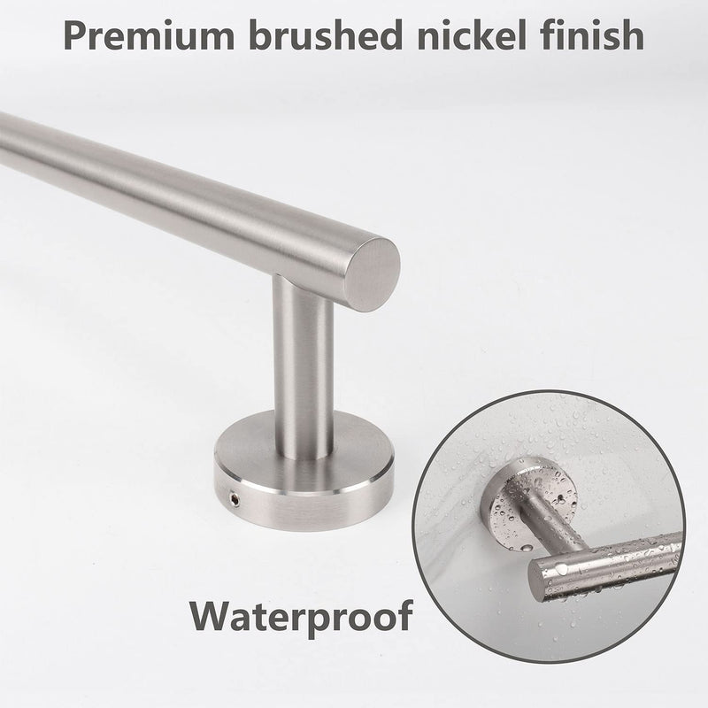TocTen Bath Towel Bar - 2 Pack Thicken SUS304 Stainless Steel Towel Rack for Bathroom, Bathroom Hardware Accessories Towel Rod Heavy Duty Wall Mounted Towel Holder (16 Inch, Brushed Nickel) 16 IN 2 PACK