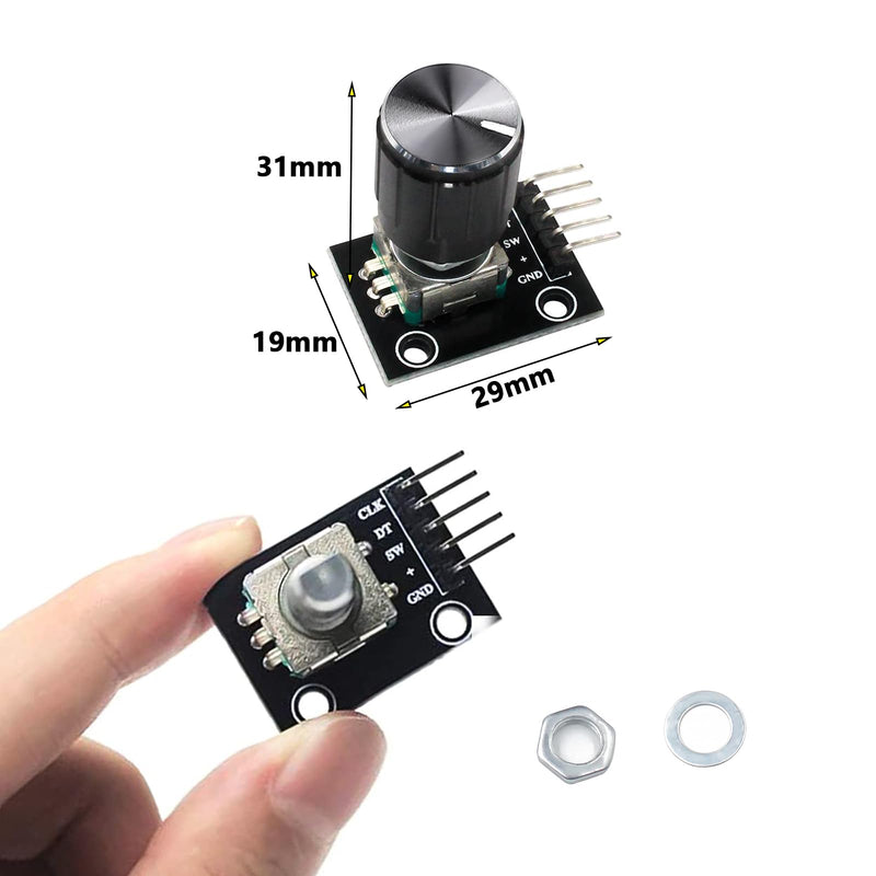 KY-040 Rotary Encoder Module, 360 Degree Rotary Encoder Module, Pack of 6 | Potentiometer digital pulse output electronic building blocks for automotive electronics multimedia audio.