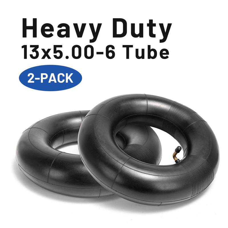 Heavy Duty 13x5.00-6" Inner Tubes, Exact Replacement 5.00-6/4.00-6 Tire Tube with TR87 Bent Valve Stem for Razor Dirt Quad, Lawn Mowers, Snow Blowers, ATVs, Go Kart, and More (Pack of 2)