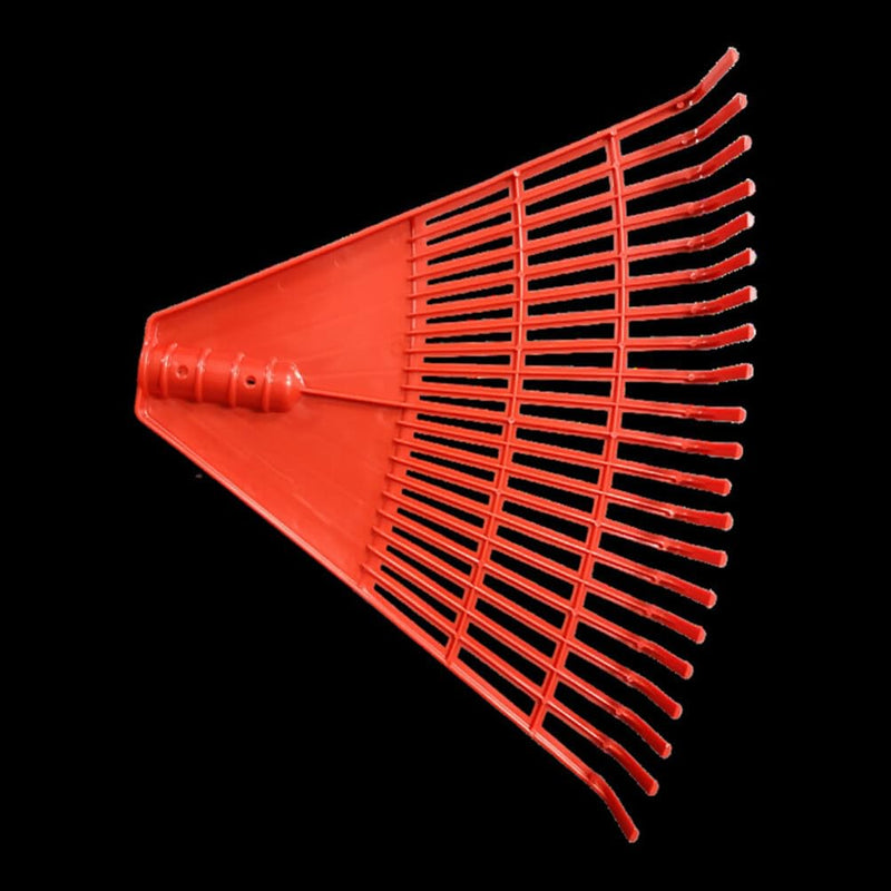 BESPORTBLE Plastic Rake Head 21 Tines Garden Leaf Rake Spring Shrub Grass Replacement Head for Garden Lawn Yard Patio Red