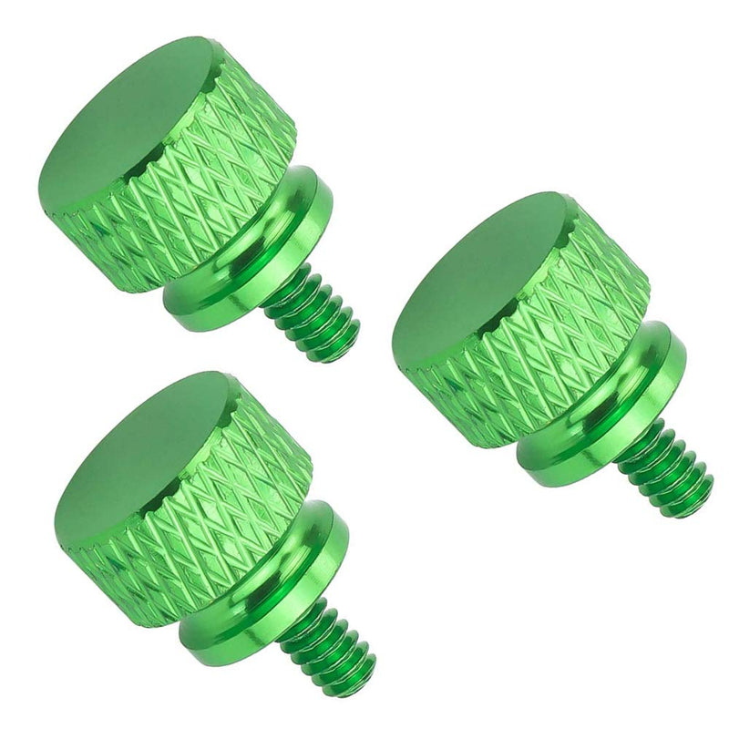 10-pcs Anodized Aluminum Computer Case Thumbscrews (6-32 Thread) for Computer Cover/Power Supply/PCI Slots/Hard Drives DIY Personality Modification & beautification (Green)