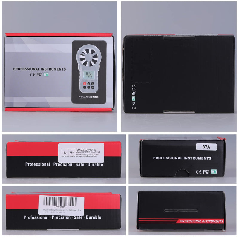 Digital Anemometer Anemometer, Portable Air Flow Meter, CFM Meter for HVAC Fan/Shooting/Drone, Air Flow Speed Meter with Wind Temperature/Humidity Sensor-Gray Black.(APP)