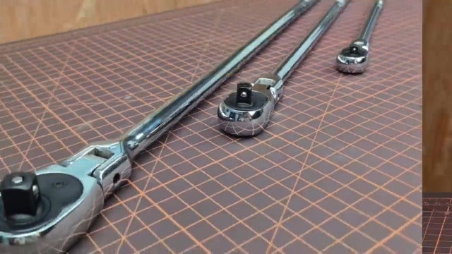 1/2" Drive Extra Long Flex Head Ratchet 72-Tooth 1/2 Inch Drive