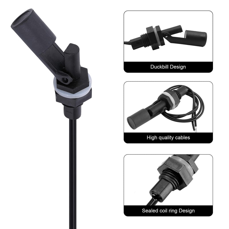 Joycabin 5pcs Float Switch Water Level Sensor Level Switch | Horizontal float switch for level detection for water tanks, aquariums and containers, reliable control black