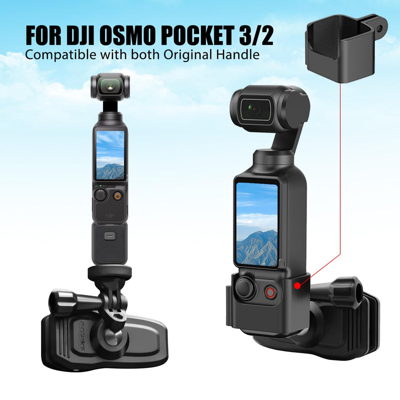 OSMO Pocket 3 Magnetic Backpack Clip Mount 360° Rotation Shoulder Strap Holder Compatible for DJI OSMO Pocket 3 Accessories/GoPro Hero 13/12/11/10/9/8/7/6/5/Insta 360 X4 X3 X2 X ONE RS R GO3