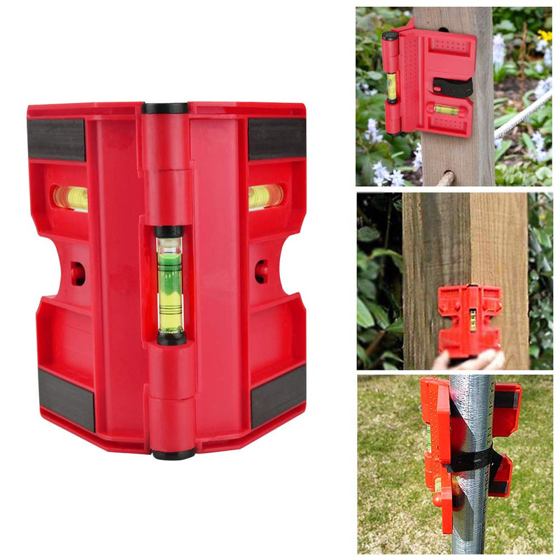 TANCUDER Spirit Level ABS Post Spirit Level Adjustable Angle Spirit Level Post Angle Spirit Level for Pipe Installation, Picture Hanging, Masonry, Carpentry (Red)
