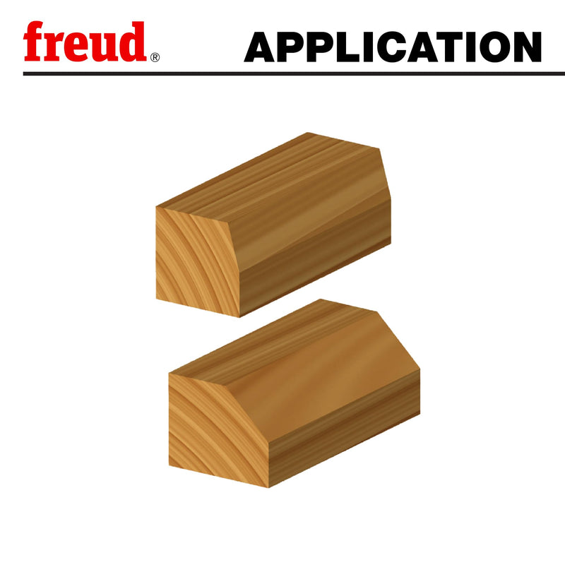 Freud 1-5/8" Chamfer Router Bit with Tico Hi-Density Carbide for Maximum Performance - Ideal for Edge Treatment & Joinery, 1-5/8" Diameter, 1/2" Shank, 5/8" Height, 45° Angle, 2 Cutters - 40-114 One Size