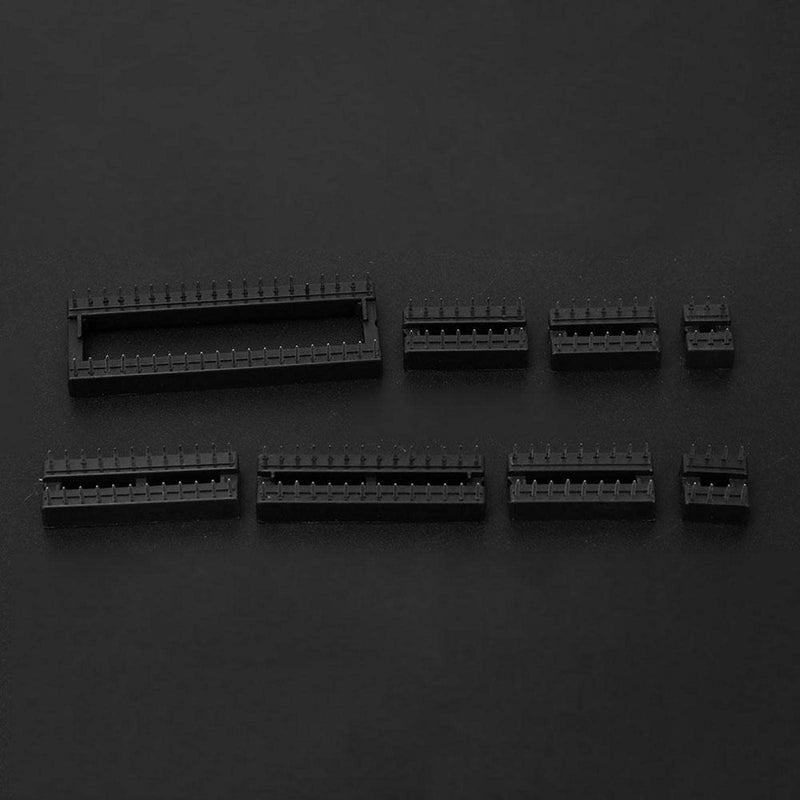 Sockets Solder 122 Pcs IC Socket Adapter Electronic Component Connector Pitch Double Row Assortment Kit for Experiments and DIY Projects DIP-8 6 14 16 18 24 28 40Pins 2.54mm