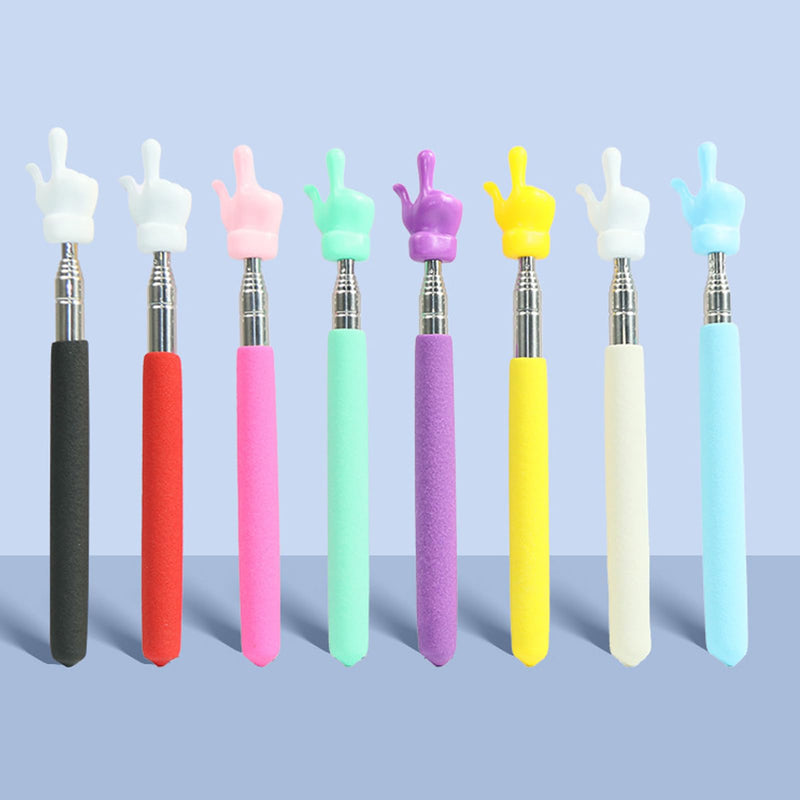 8Pcs Telescopic Teacher Finger Pointer Stick for Classroom, Extendable Finger Hand Pointer Retractable Pointing Stick Reading Aid for Teachers Coach Presenter