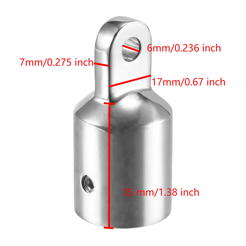TINGZHIGO 316 Stainless Steel Bimini Top 2 Jaw Slides and 2 Eye End Caps, Bimini Top Hardware, Fits 3/4 inch or 7/8 inch or 1 inch OD Round Tube